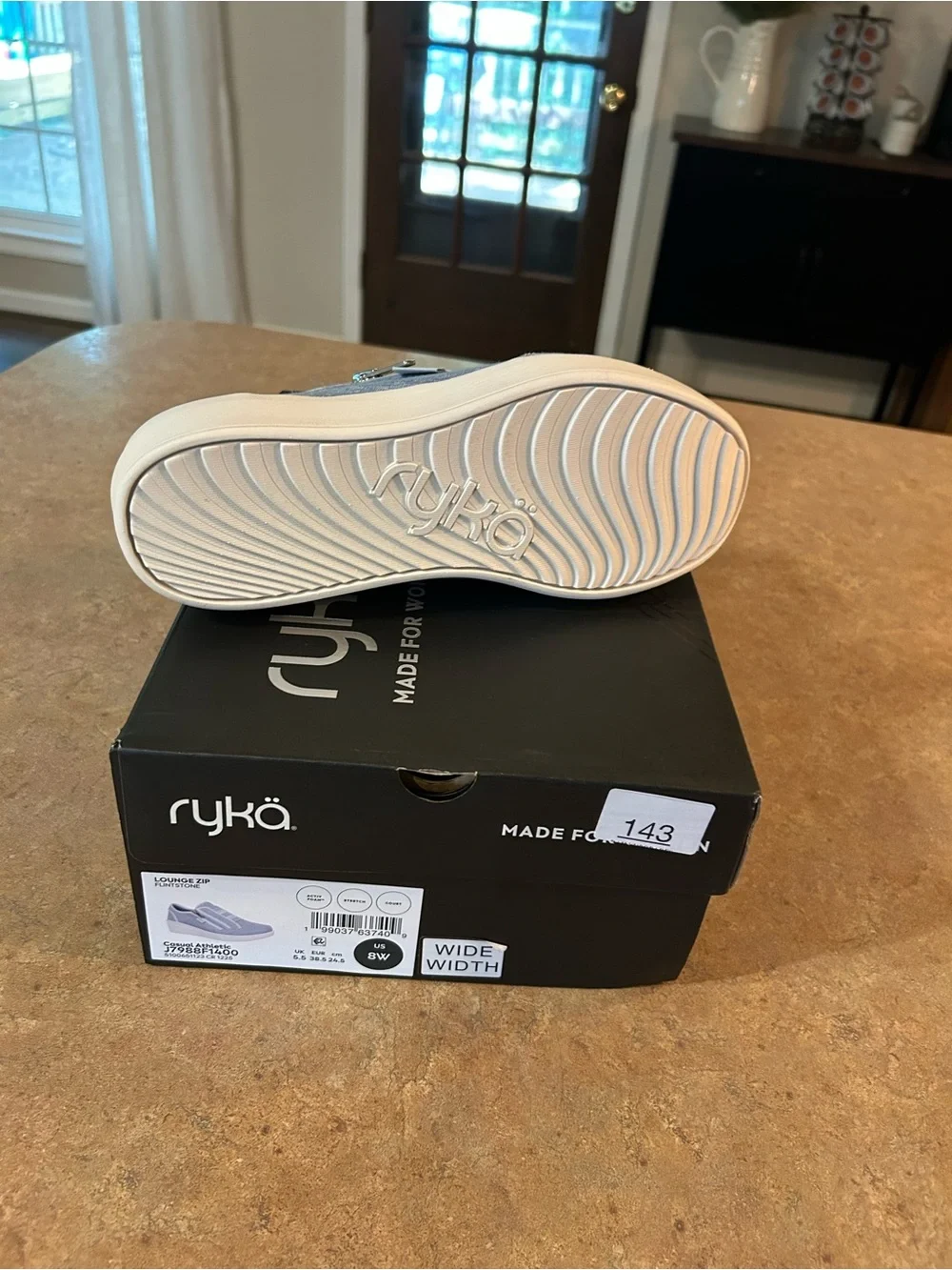 Ryka Light Blue Slip-On Athletic Shoe with White Sole